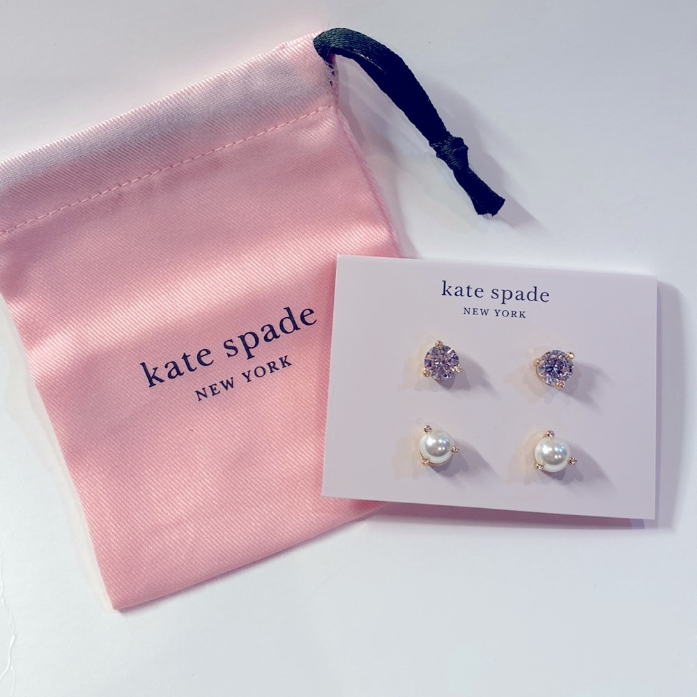 ❌SOLD OUT❌ KATE SPADE Earring Set - Pearl and Diamond (Brand New, Never Worn) - Picture 7 of 9